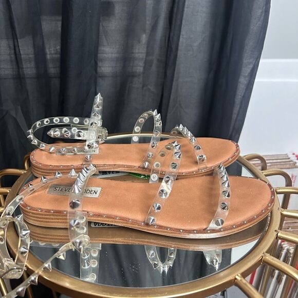 Steve Madden Travel Stud Clear Sandals - Picture 6 of 7